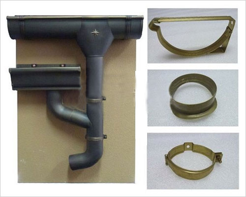 6K型H65黃銅落水系統 黃銅落水系統做舊后的顏色古樸典雅,與中式風格建筑相搭配,增加了建筑本身的歷史厚重感與詩般的典雅感覺.